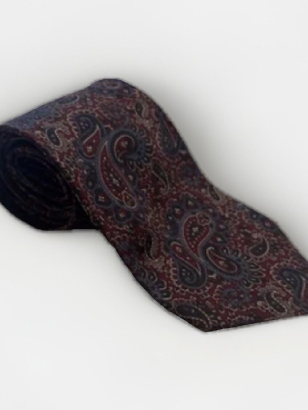 Andhurst Paisley Silk Necktie Blue Red Gold Classic Formal Mens